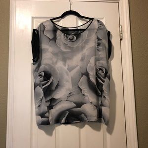 Black and white blouse